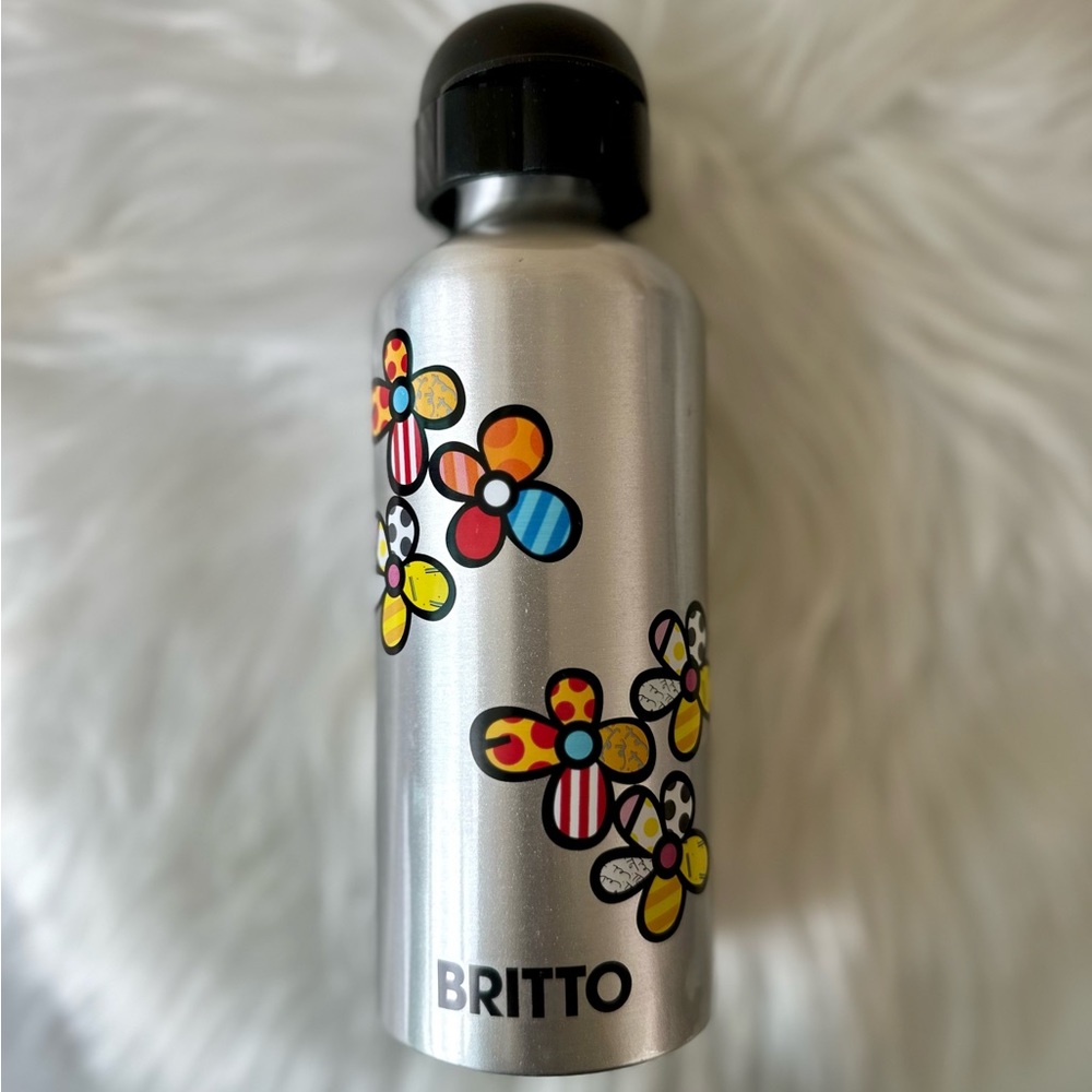 ROMERO BRITTO WATER BOTTLE DAISIES 21 OZ